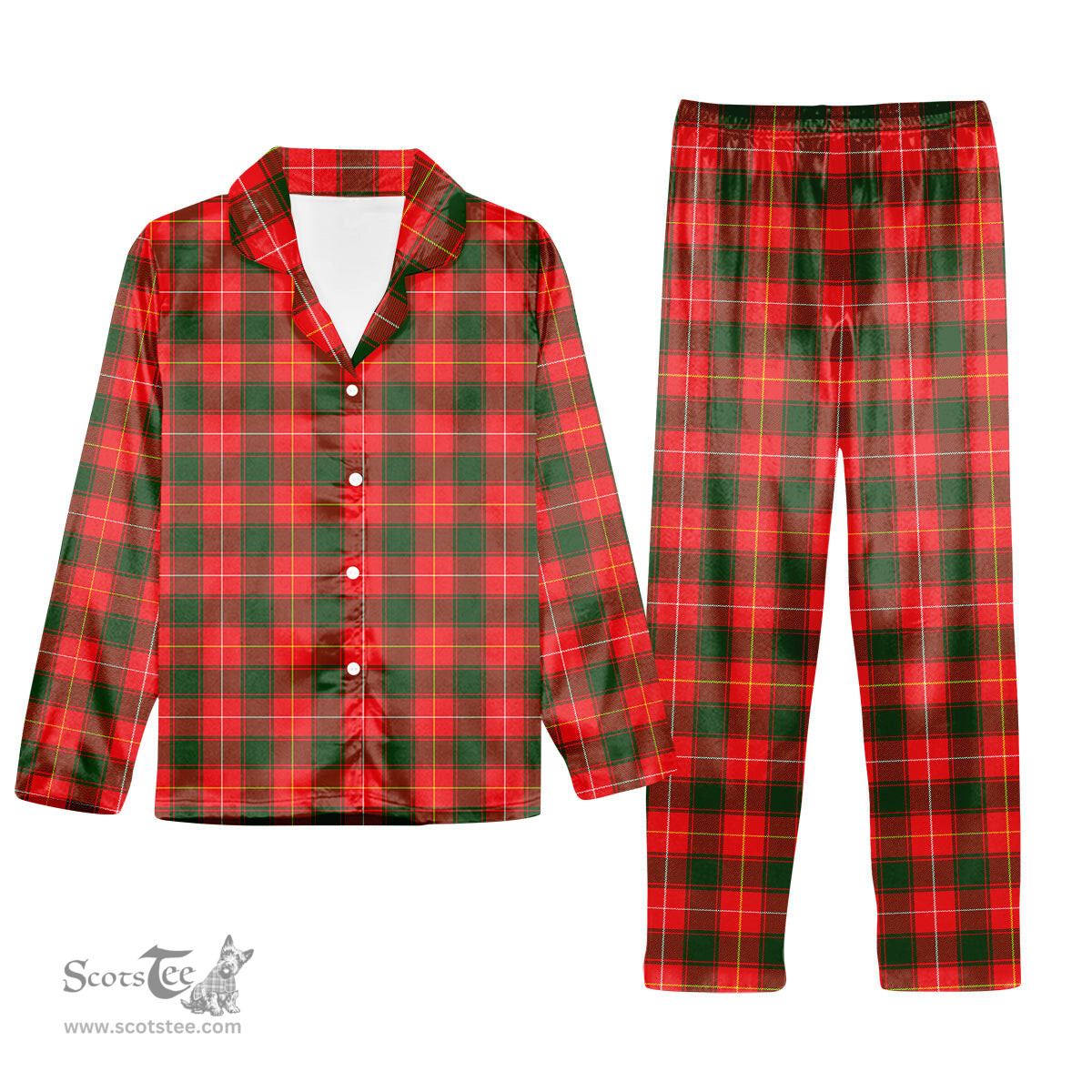 ScotsTee Shop Scottish MacPhee Modern Tartan Pajama Satin Velvet Flannel Pajama Set