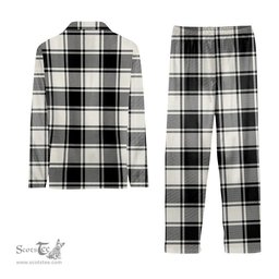 ScotsTee Shop Scottish MacPhee B&W Modern Tartan Pajama Satin Velvet Flannel Pajama Set
