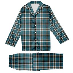 ScotsTee Shop Scottish MacThomas Blue Ancient Tartan Pajama Satin Velvet Flannel Pajama Set