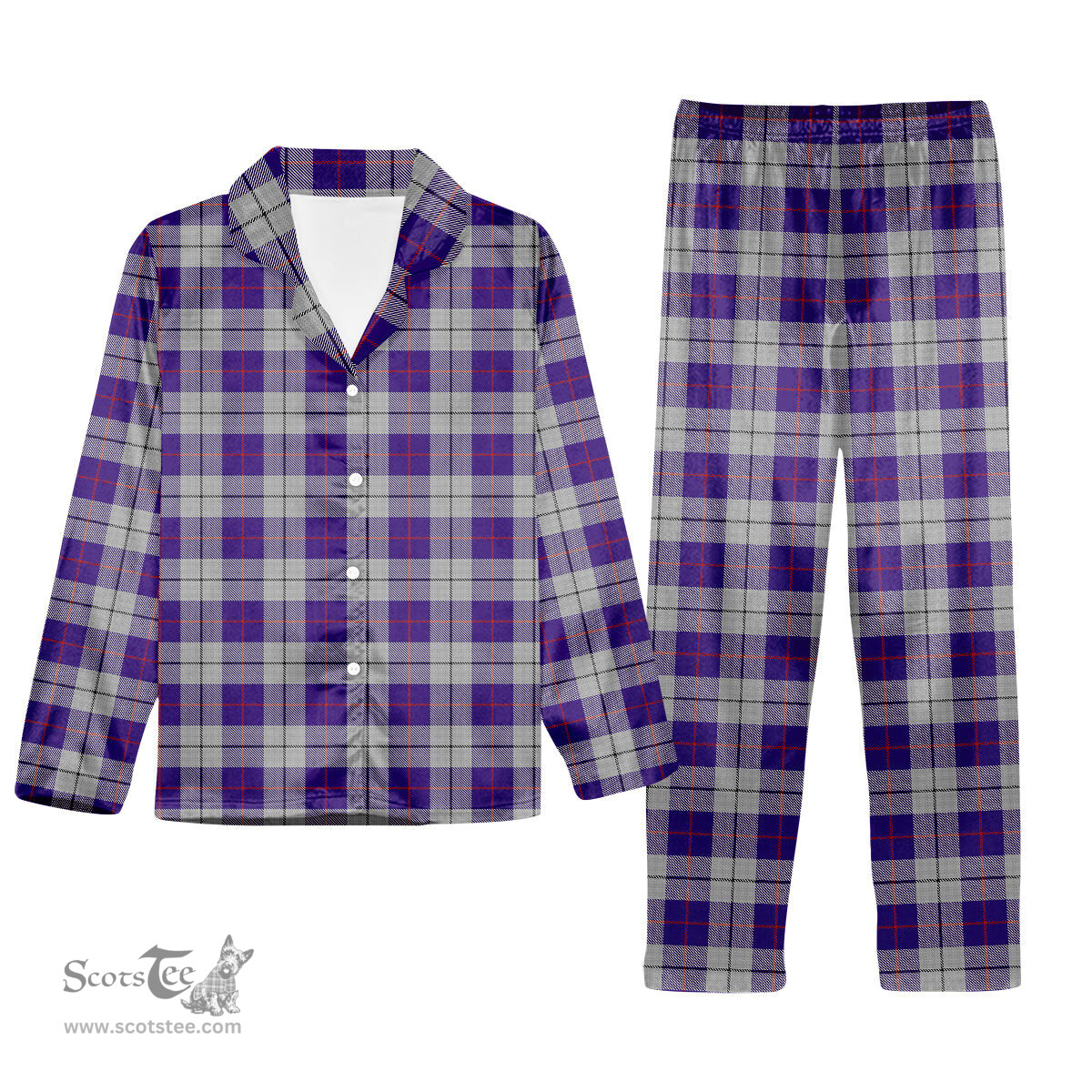 ScotsTee Shop Scottish MacRae Dress Purple 1 Tartan Pajama Satin Velvet Flannel Pajama Set