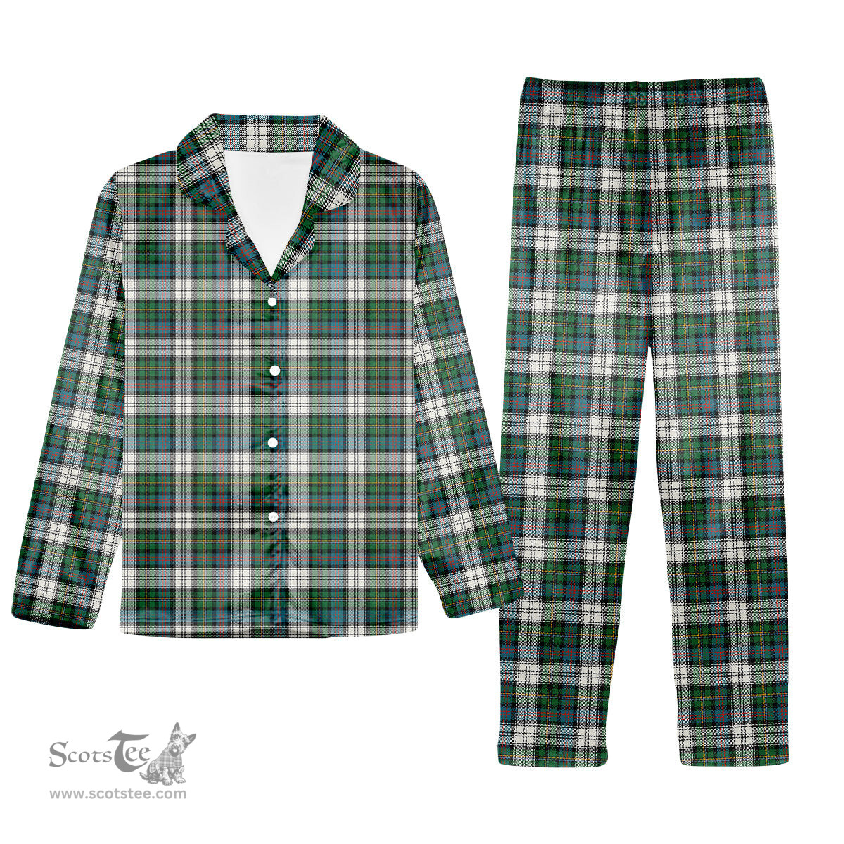 ScotsTee Shop Scottish Malcolm Dress Ancient Tartan Pajama Satin Velvet Flannel Pajama Set