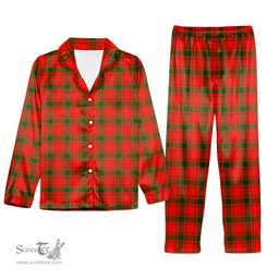 ScotsTee Shop Scottish MacQuarrie Modern Tartan Pajama Satin Velvet Flannel Pajama Set