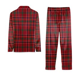 ScotsTee Shop Scottish MacRae Red Modern Tartan Pajama Satin Velvet Flannel Pajama Set