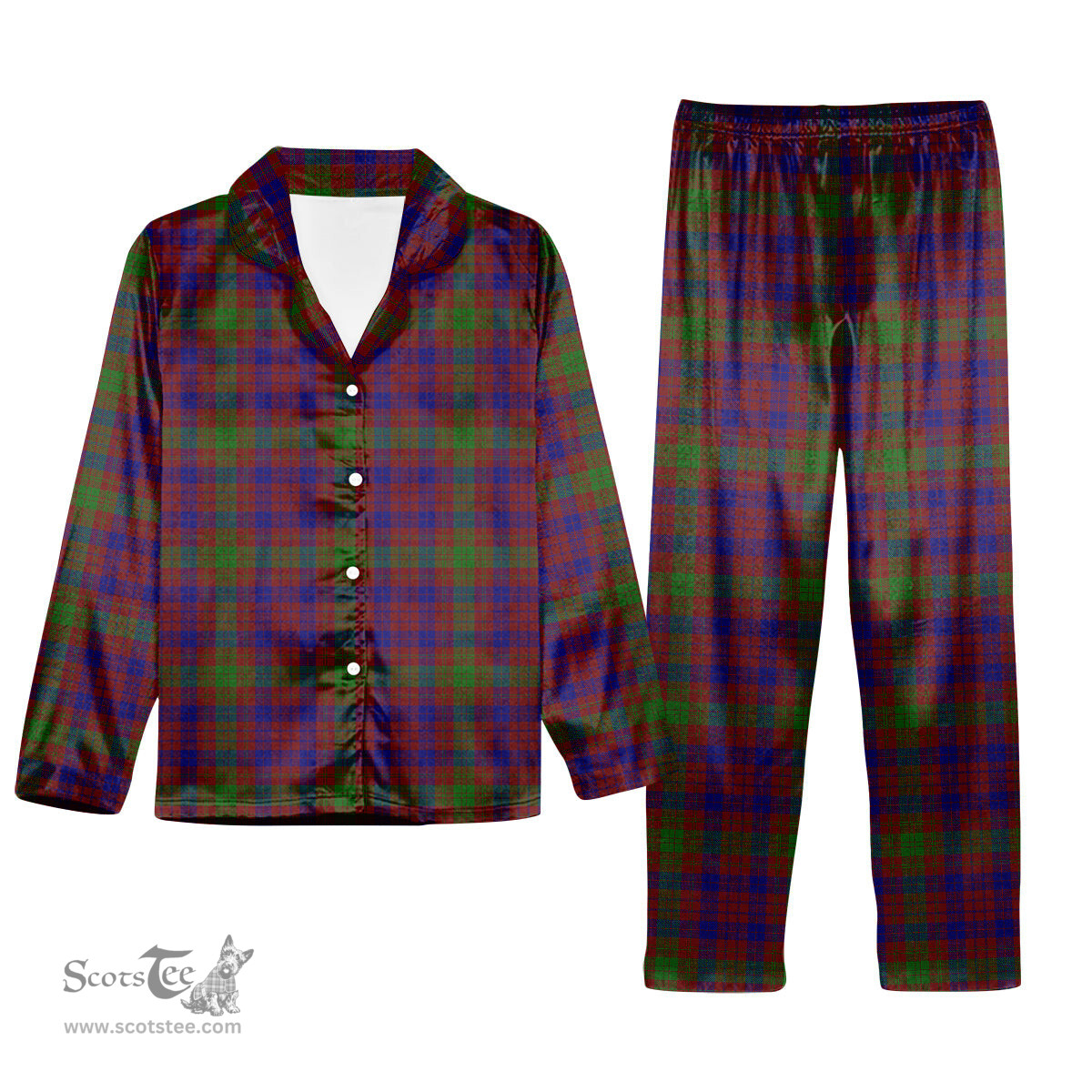 ScotsTee Shop Scottish MacTier of Durris Tartan Pajama Satin Velvet Flannel Pajama Set