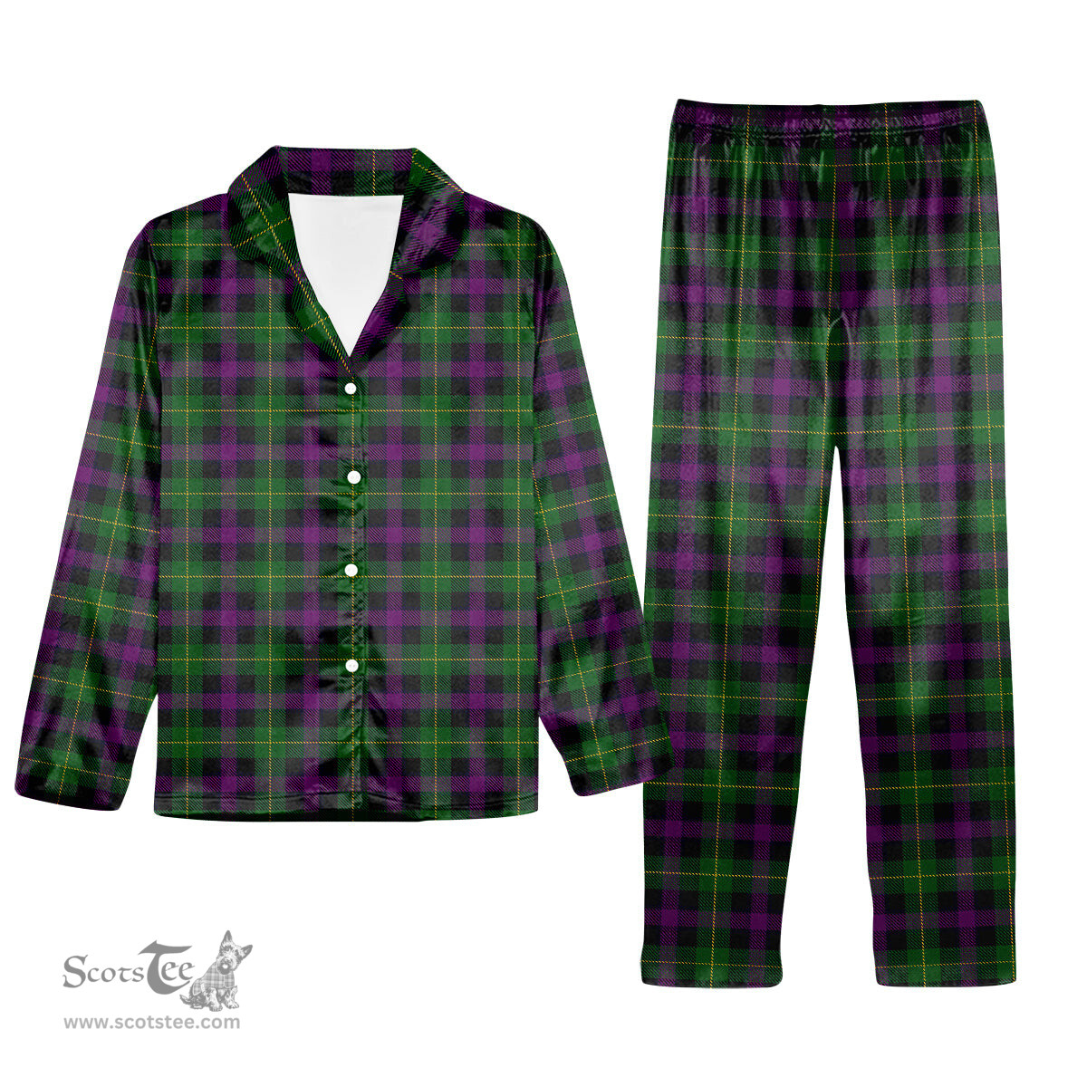 ScotsTee Shop Scottish Martin Hunting Tartan Pajama Satin Velvet Flannel Pajama Set