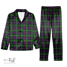 ScotsTee Shop Scottish Martin Hunting Tartan Pajama Satin Velvet Flannel Pajama Set
