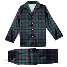 ScotsTee Shop Scottish McArthur of Milton Modern Tartan Pajama Satin Velvet Flannel Pajama Set