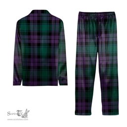 ScotsTee Shop Scottish McArthur of Milton Modern Tartan Pajama Satin Velvet Flannel Pajama Set