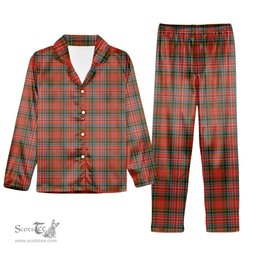 ScotsTee Shop Scottish MacPherson Weathered Tartan Pajama Satin Velvet Flannel Pajama Set