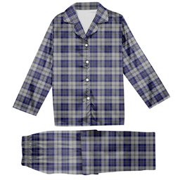 ScotsTee Shop Scottish MacPherson Dress Blue Tartan Pajama Satin Velvet Flannel Pajama Set