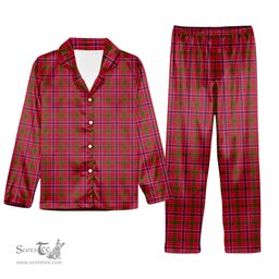 ScotsTee Shop Scottish MacRae Modern Tartan Pajama Satin Velvet Flannel Pajama Set