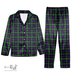 ScotsTee Shop Scottish Malcolm Modern Tartan Pajama Satin Velvet Flannel Pajama Set