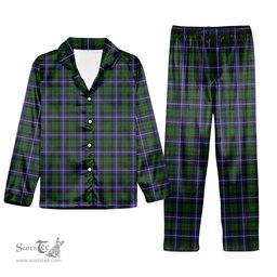 ScotsTee Shop Scottish MacRae Hunting Wilsons_ Tartan Pajama Satin Velvet Flannel Pajama Set
