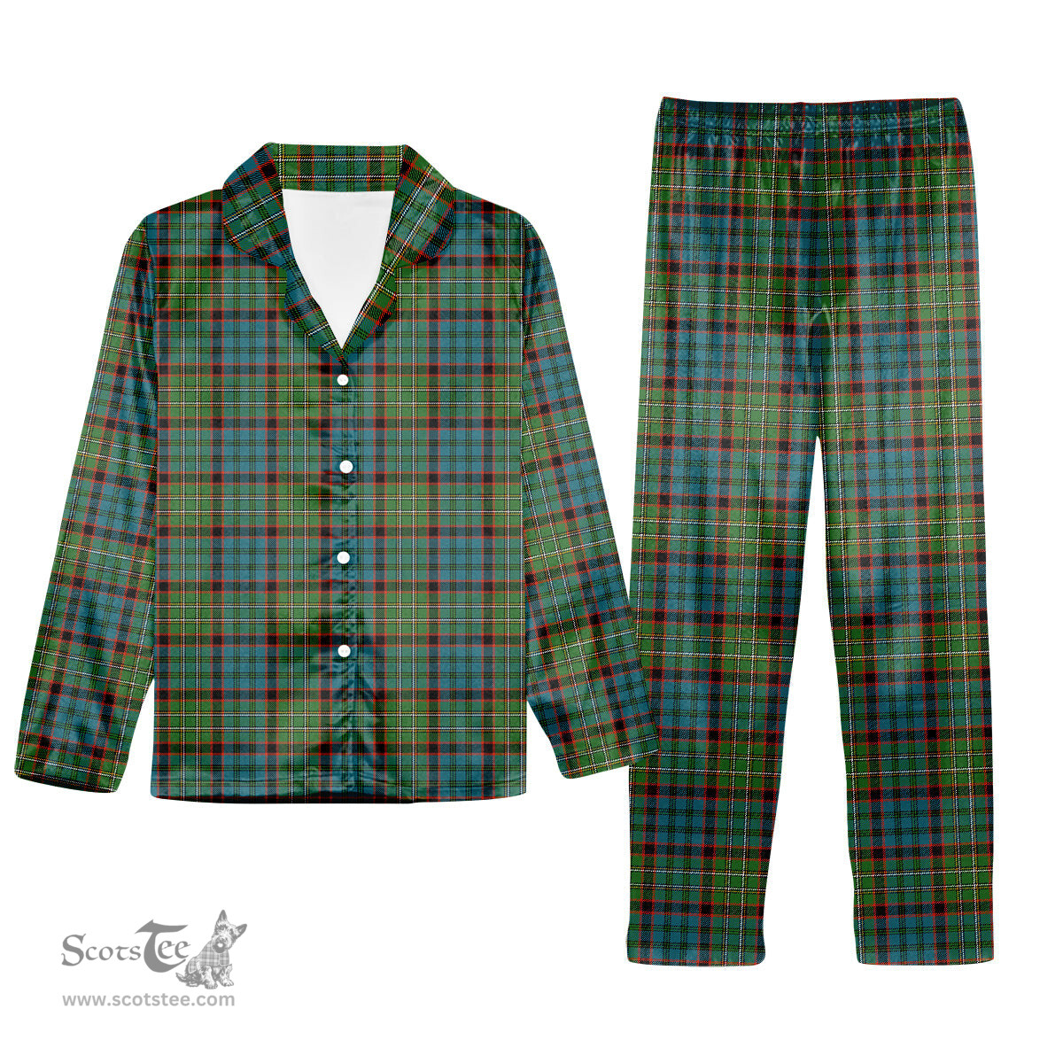 ScotsTee Shop Scottish MacNeacail Hunting Ancient Tartan Pajama Satin Velvet Flannel Pajama Set