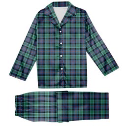 ScotsTee Shop Scottish MacTaggart Ancient Tartan Pajama Satin Velvet Flannel Pajama Set