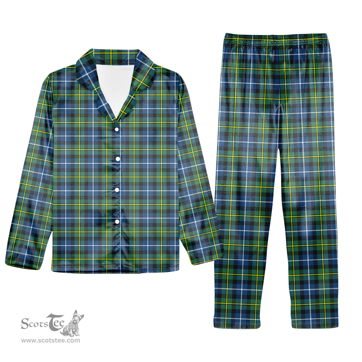 ScotsTee Shop Scottish MacNeill Of Barra Ancient Tartan Pajama Satin Velvet Flannel Pajama Set
