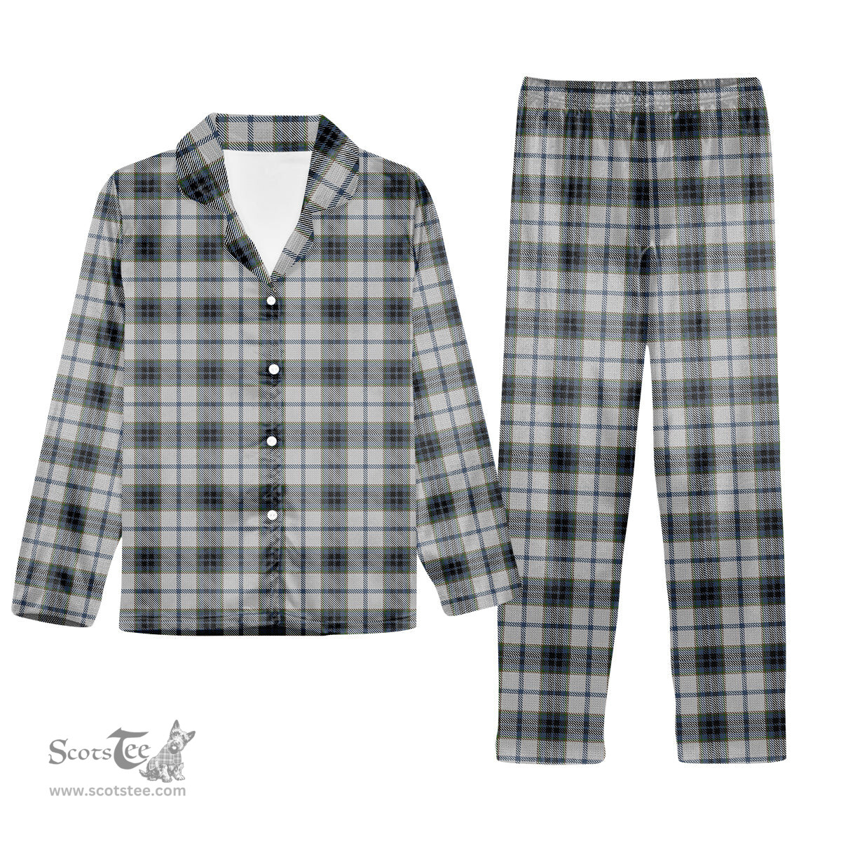 ScotsTee Shop Scottish MacTavish of Dunardry Dress Tartan Pajama Satin Velvet Flannel Pajama Set