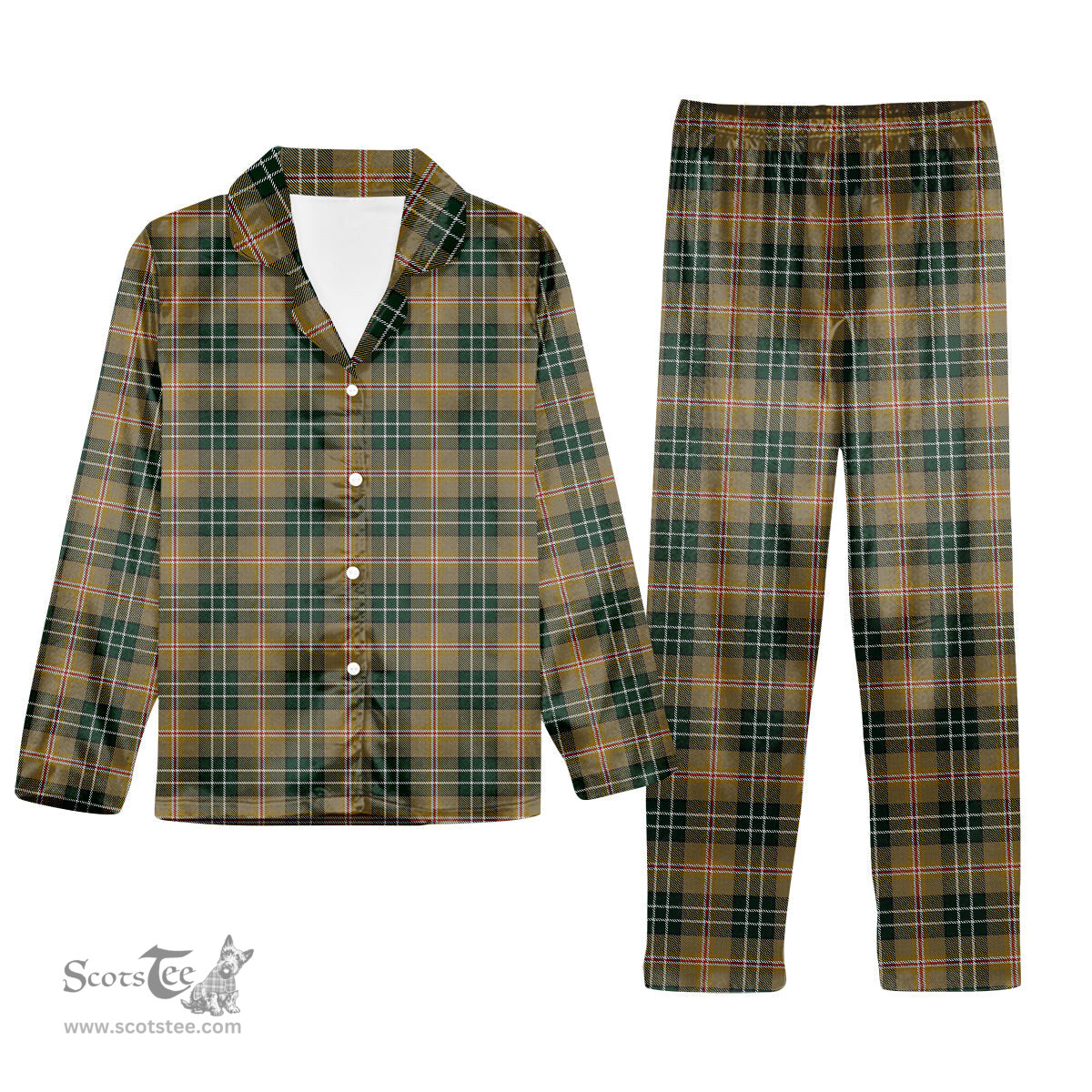 ScotsTee Shop Scottish MacShane Tartan Pajama Satin Velvet Flannel Pajama Set