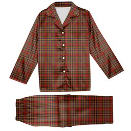 ScotsTee Shop Scottish MacPherson 2 Tartan Pajama Satin Velvet Flannel Pajama Set