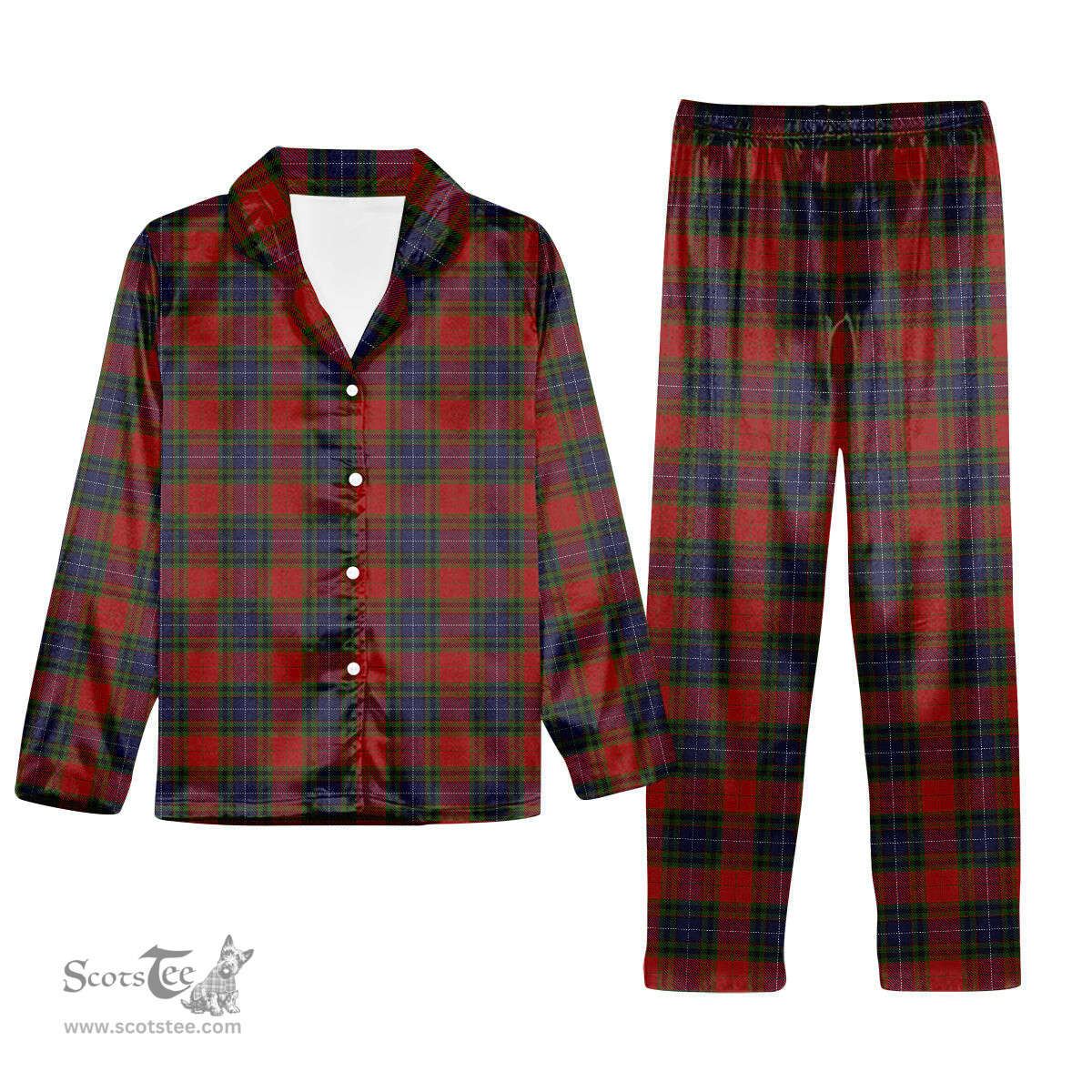 ScotsTee Shop Scottish Manson Tartan Pajama Satin Velvet Flannel Pajama Set