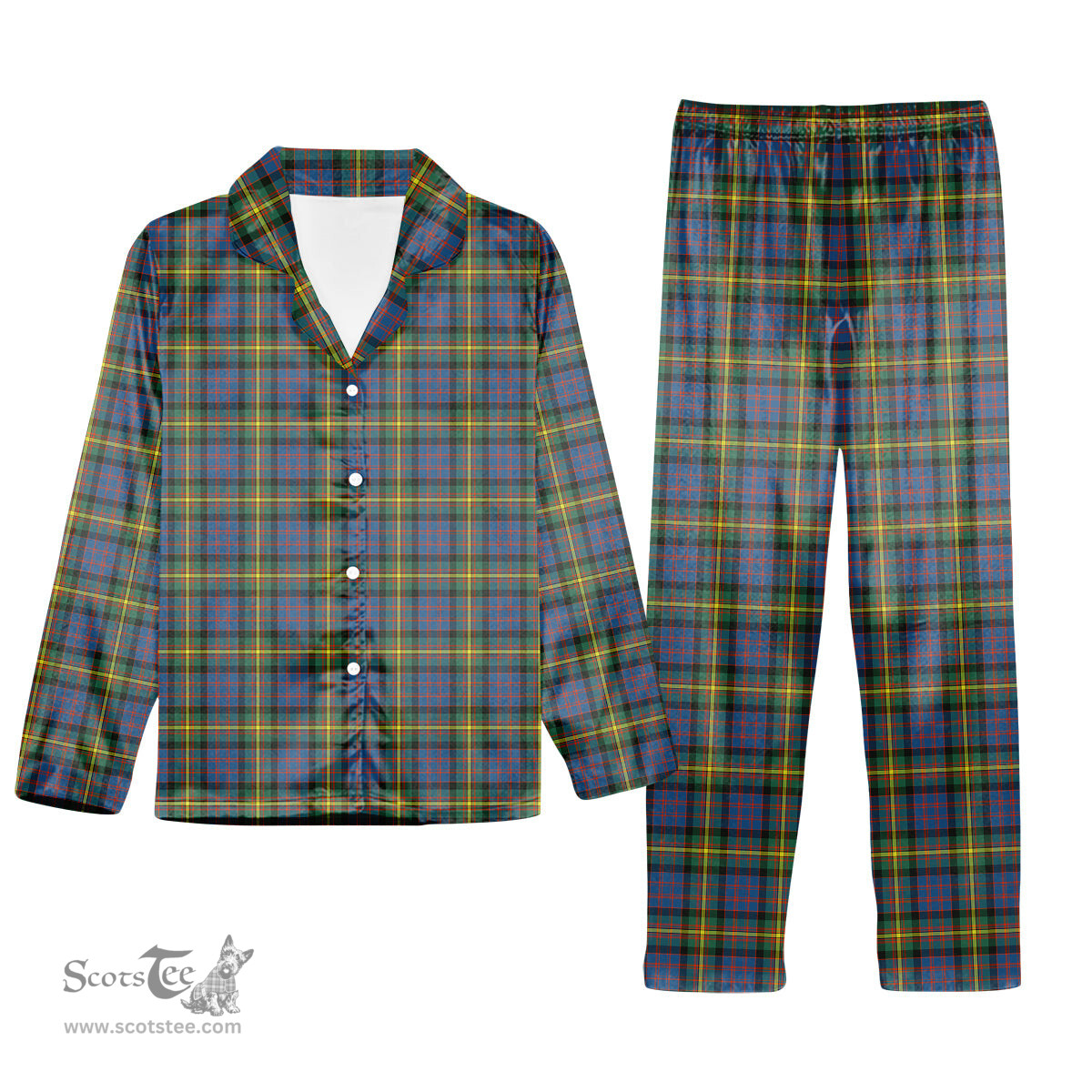 ScotsTee Shop Scottish MacSporran Ancient Tartan Pajama Satin Velvet Flannel Pajama Set