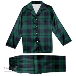 ScotsTee Shop Scottish Marshall Modern Tartan Pajama Satin Velvet Flannel Pajama Set
