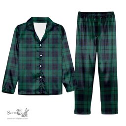 ScotsTee Shop Scottish Marshall Modern Tartan Pajama Satin Velvet Flannel Pajama Set