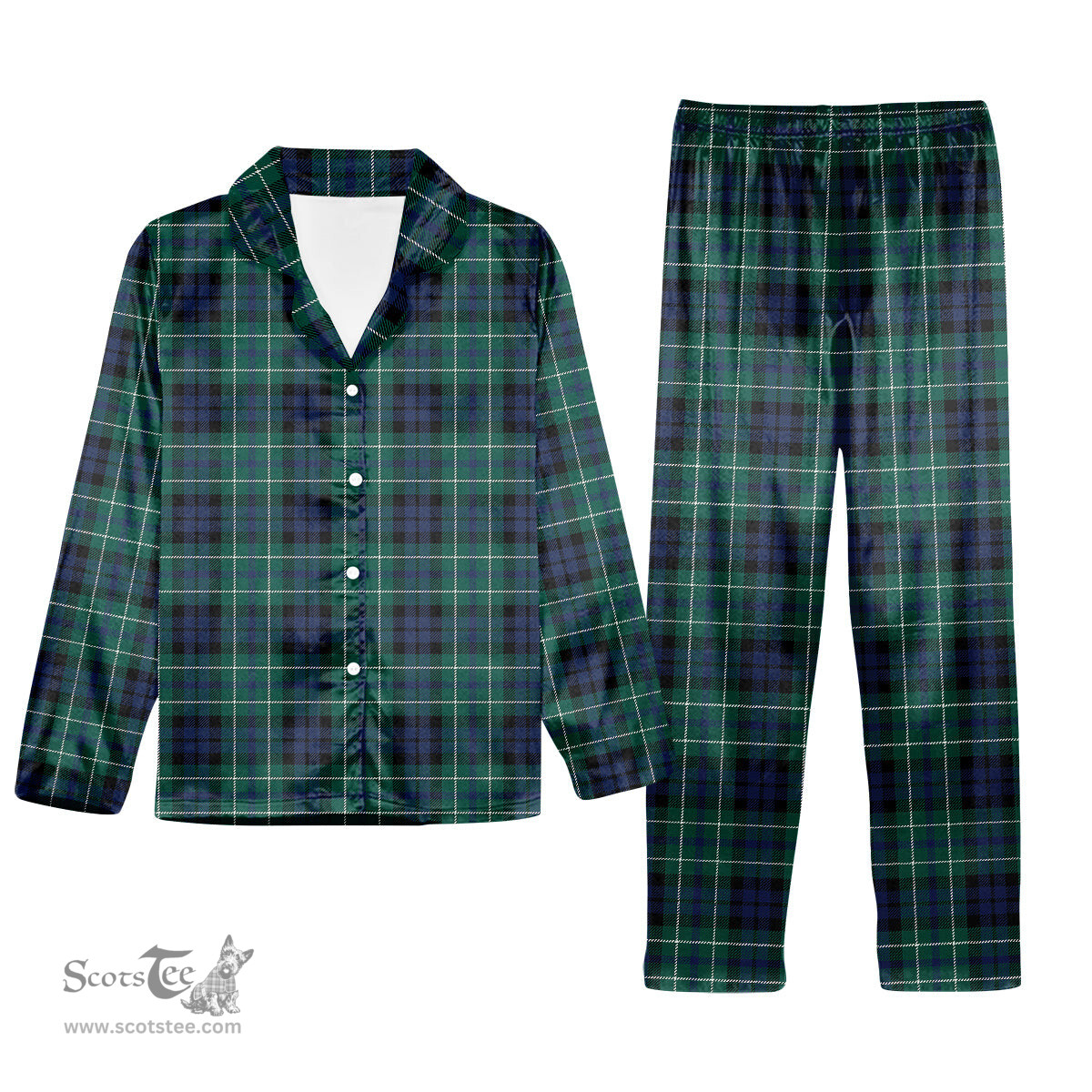 ScotsTee Shop Scottish MacNeill of Colonsay Modern Tartan Pajama Satin Velvet Flannel Pajama Set