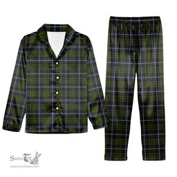ScotsTee Shop Scottish MacRae Hunting Tartan Pajama Satin Velvet Flannel Pajama Set