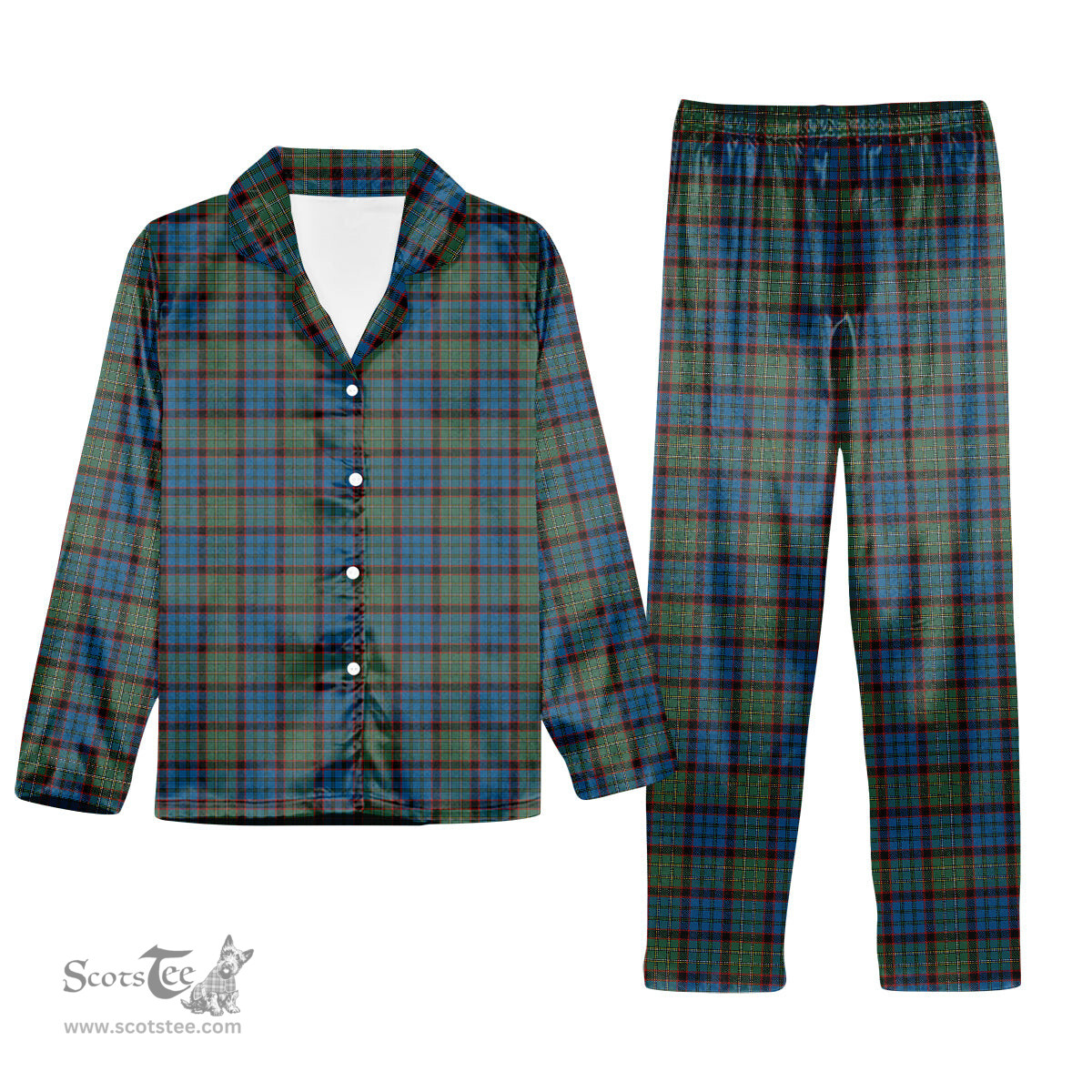 ScotsTee Shop Scottish McNicol Hunting Tartan Pajama Satin Velvet Flannel Pajama Set