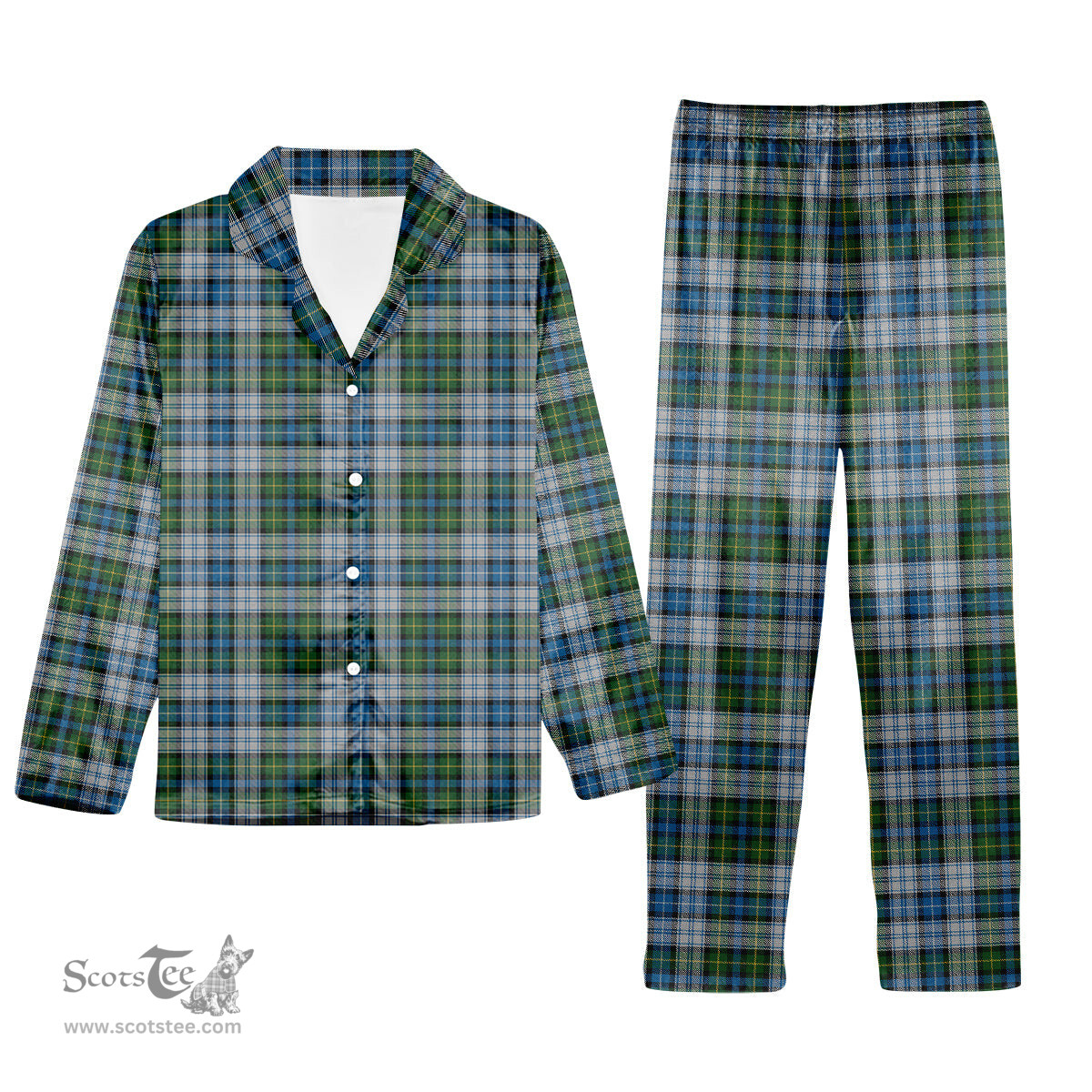 ScotsTee Shop Scottish McNeil Dress Tartan Pajama Satin Velvet Flannel Pajama Set
