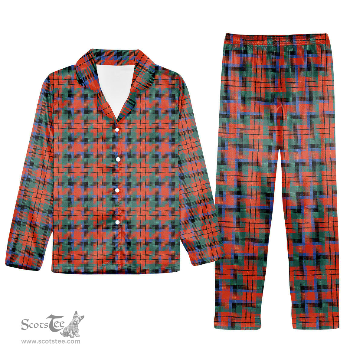 ScotsTee Shop Scottish McDuff Ancient Tartan Pajama Satin Velvet Flannel Pajama Set