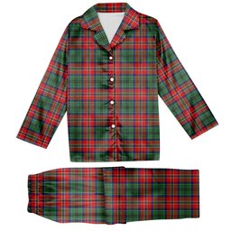 ScotsTee Shop Scottish McCulloch Modern Tartan Pajama Satin Velvet Flannel Pajama Set