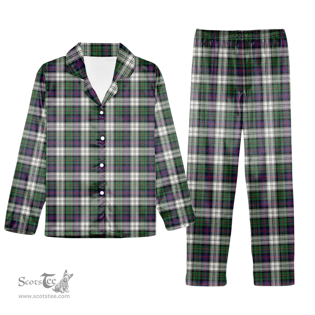 ScotsTee Shop Scottish McCallum Dress Modern Tartan Pajama Satin Velvet Flannel Pajama Set