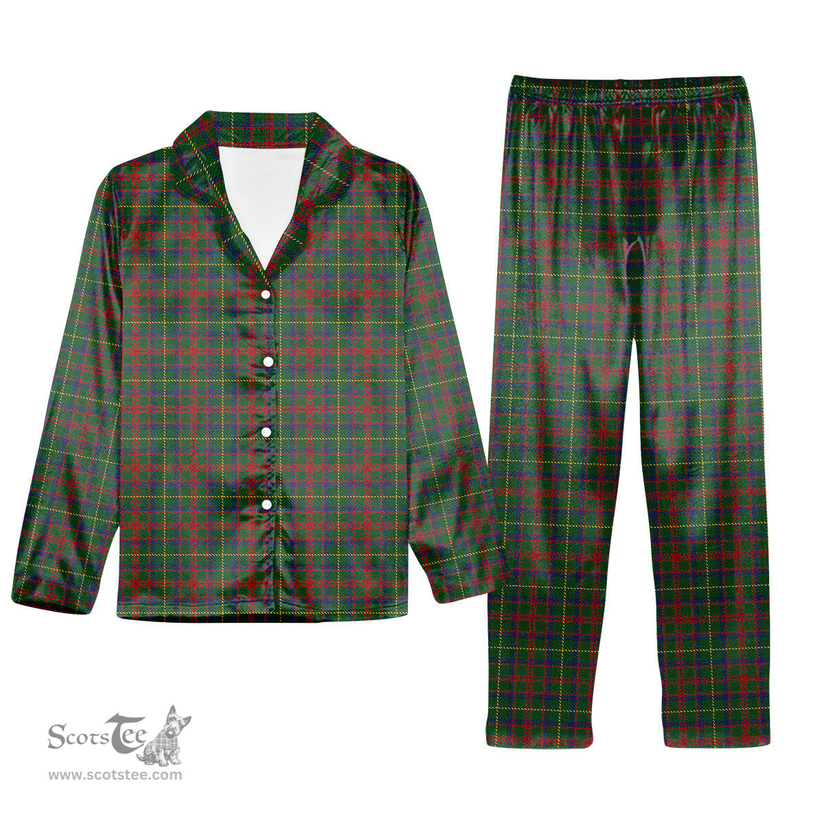 ScotsTee Shop Scottish McIntosh Hunting Tartan Pajama Satin Velvet Flannel Pajama Set