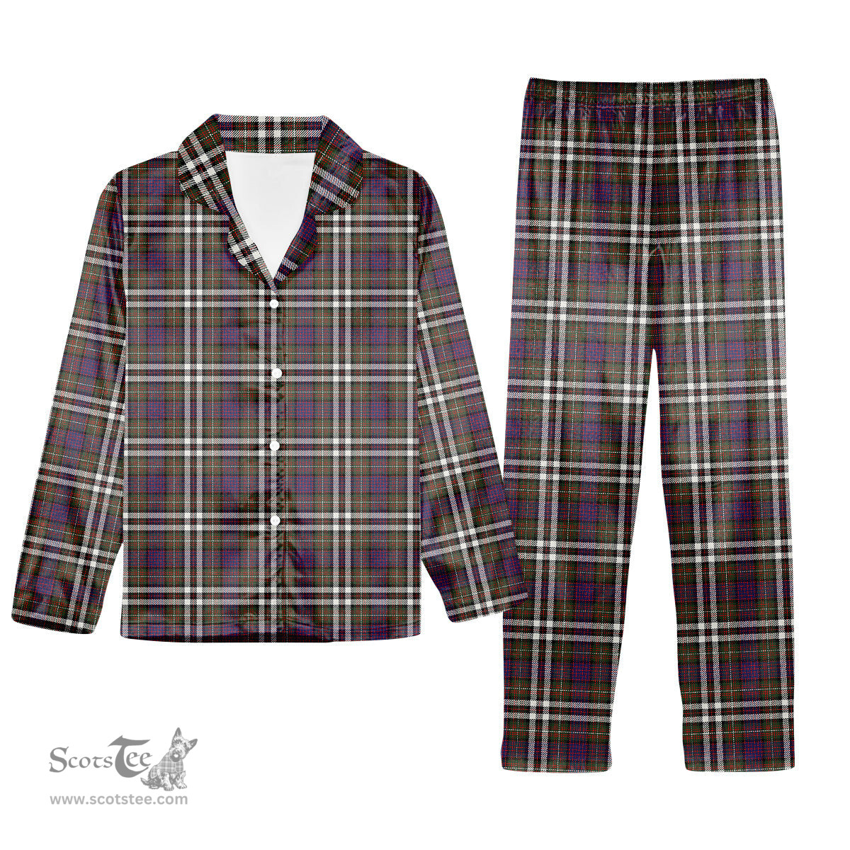 ScotsTee Shop Scottish McDonell of Glengarry Dress  Modern Tartan Pajama Satin Velvet Flannel Pajama Set