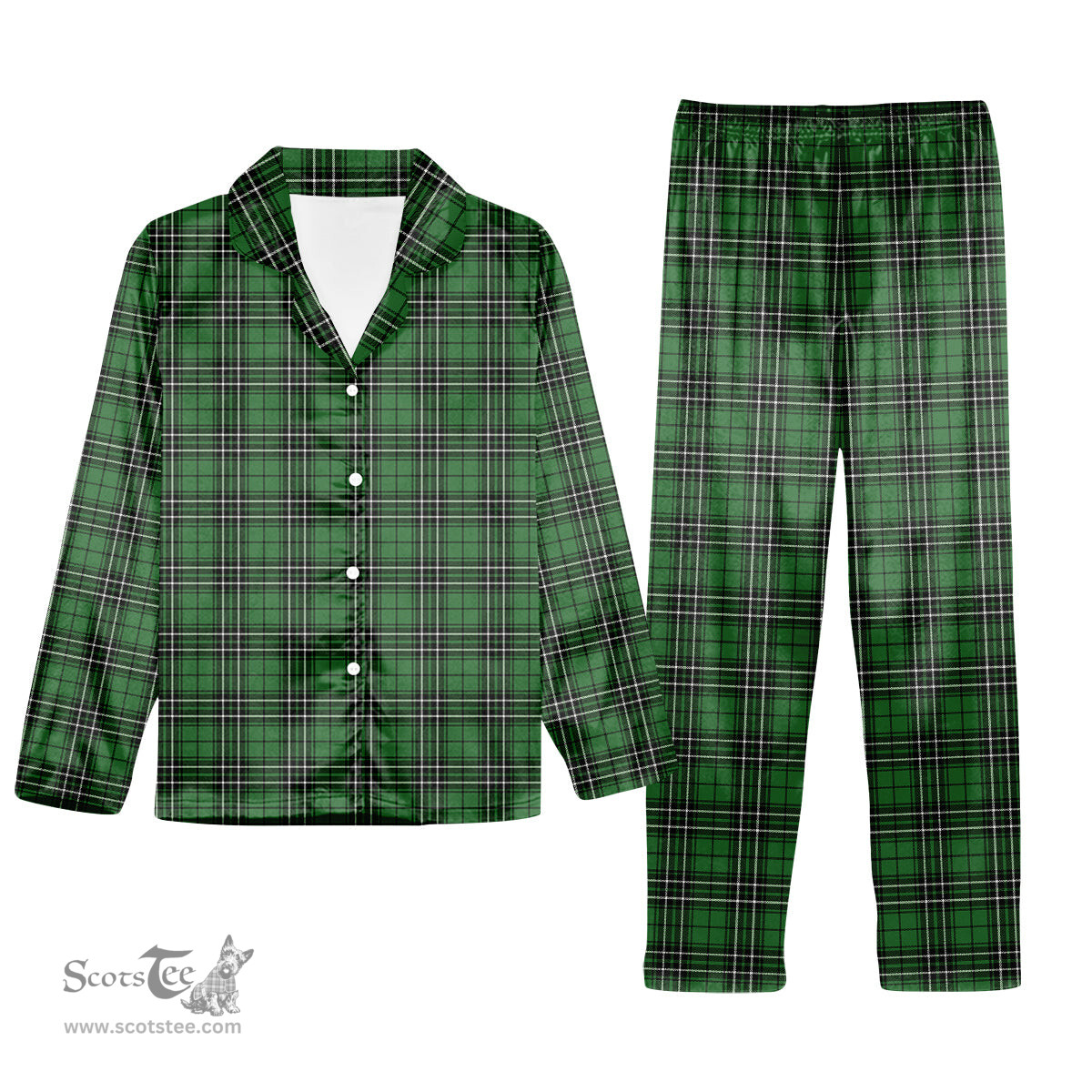 ScotsTee Shop Scottish McLean of Duart Hunting Ancient Tartan Pajama Satin Velvet Flannel Pajama Set
