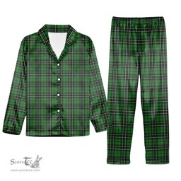 ScotsTee Shop Scottish McLean of Duart Hunting Ancient Tartan Pajama Satin Velvet Flannel Pajama Set