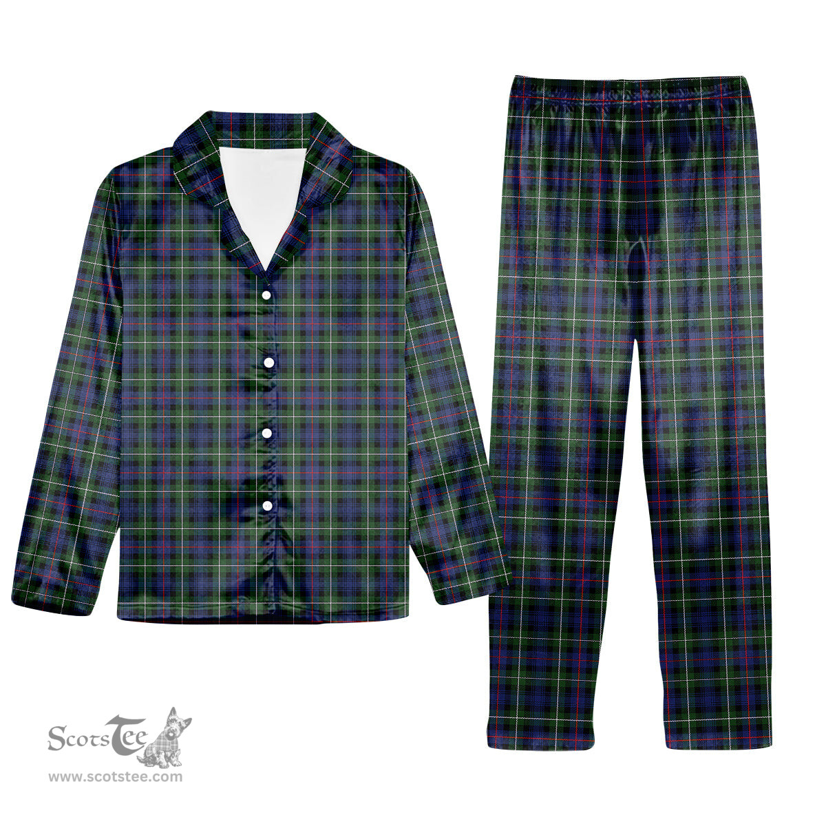 ScotsTee Shop Scottish McKenzie Modern #2 Tartan Pajama Satin Velvet Flannel Pajama Set