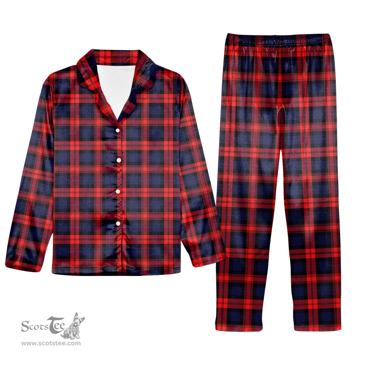 ScotsTee Shop Scottish McCracken Tartan Pajama Satin Velvet Flannel Pajama Set