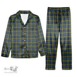ScotsTee Shop Scottish McClelland Ancient Tartan Pajama Satin Velvet Flannel Pajama Set