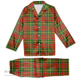 ScotsTee Shop Scottish McDonald of Kingsburgh Modern Tartan Pajama Satin Velvet Flannel Pajama Set