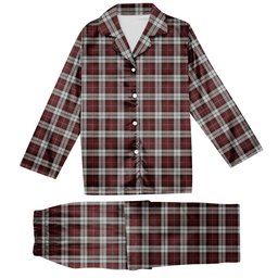 ScotsTee Shop Scottish McCandlish Arisaid Red Tartan Pajama Satin Velvet Flannel Pajama Set
