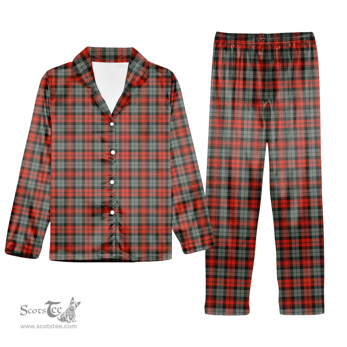 ScotsTee Shop Scottish McLachlan Weathered Tartan Pajama Satin Velvet Flannel Pajama Set