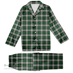 ScotsTee Shop Scottish McCandlish Arisaid Green Tartan Pajama Satin Velvet Flannel Pajama Set