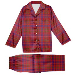 ScotsTee Shop Scottish McLeod Red Modern Tartan Pajama Satin Velvet Flannel Pajama Set