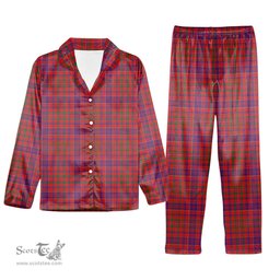 ScotsTee Shop Scottish McLeod Red Modern Tartan Pajama Satin Velvet Flannel Pajama Set