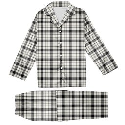 ScotsTee Shop Scottish McFarlane Black White Ancient Tartan Pajama Satin Velvet Flannel Pajama Set