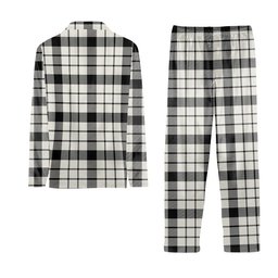 ScotsTee Shop Scottish McFarlane Black White Ancient Tartan Pajama Satin Velvet Flannel Pajama Set