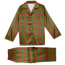 ScotsTee Shop Scottish McDonald of Kingsburgh Ancient Tartan Pajama Satin Velvet Flannel Pajama Set